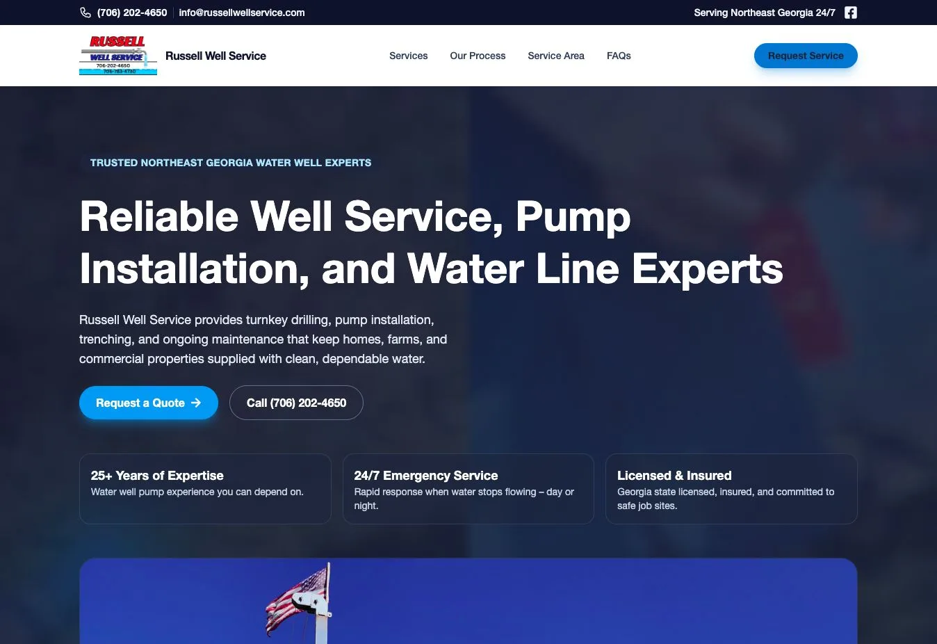 Russell Well Service website homepage